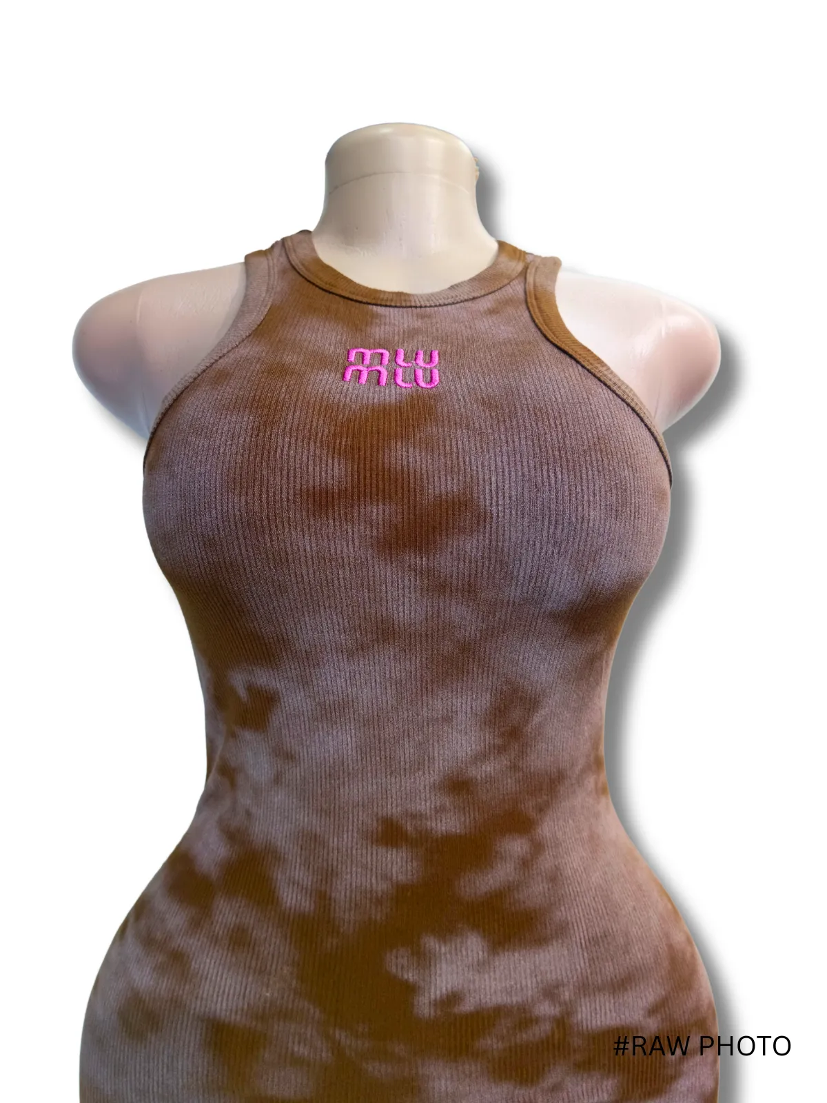 Ribbed Tie-Dye Bodycon Dress - Cotton dresses available at theGirlyZone Kampala